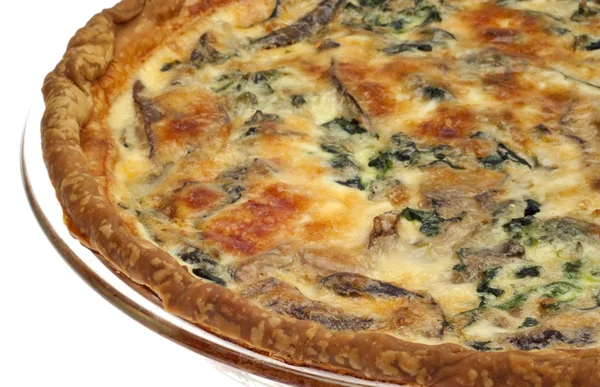 stock image Spinach, Mushroom and Shallot Quiche