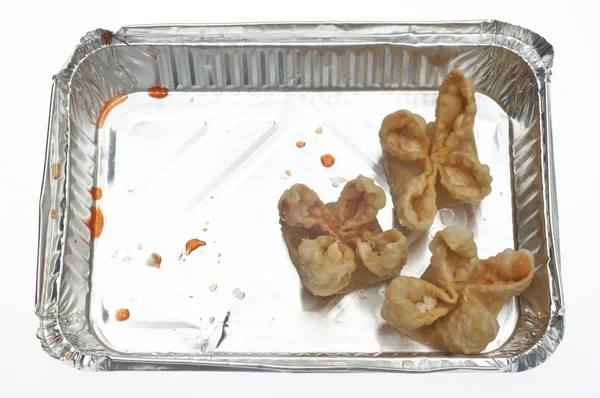 Crab Rangoon estilo americano chinês tirar comida — Fotografia de Stock