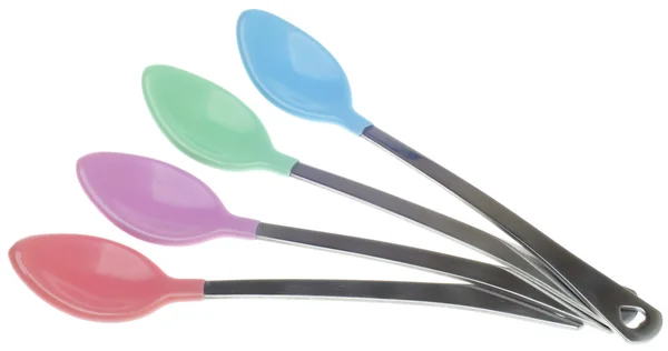 Patrón de cucharas de plástico para bebés — Foto de Stock