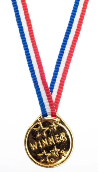 Gold Metal Winner Ribbon — Stock Photo, Image