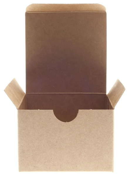 Klassische braune Schachtel geöffnet — Stockfoto