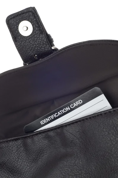 Відкрити гаманець з ідентифікаційною карткою — стокове фото