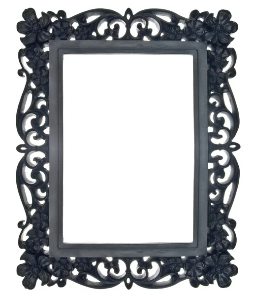 Schwarzer, floraler Rahmen Stockbild