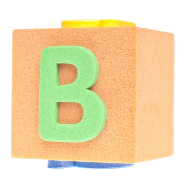 Litera b na blok pianki — Zdjęcie stockowe