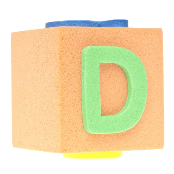 Litera d blok pianki — Zdjęcie stockowe