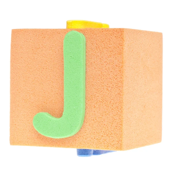 Letter J on Foam Block — Stock Photo, Image