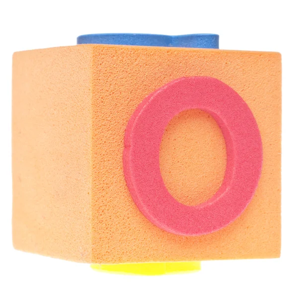 Letter O on Foam Block — Stock Photo, Image
