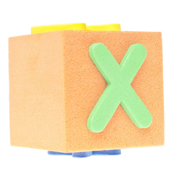 Letra X en bloque de espuma — Foto de Stock