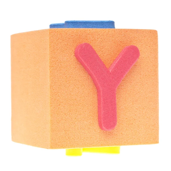 Lettera Y sul blocco di schiuma — Foto Stock