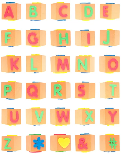 Alphabet Set on Foam Blocks — Stock Photo, Image