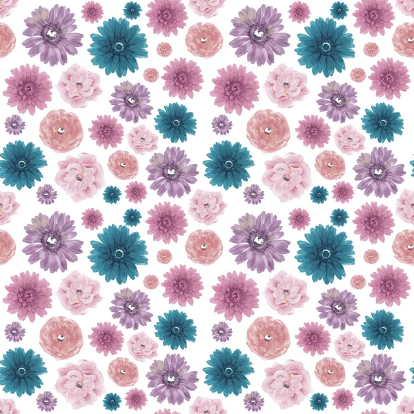 stock image Muted Colors Seamless Flower Background