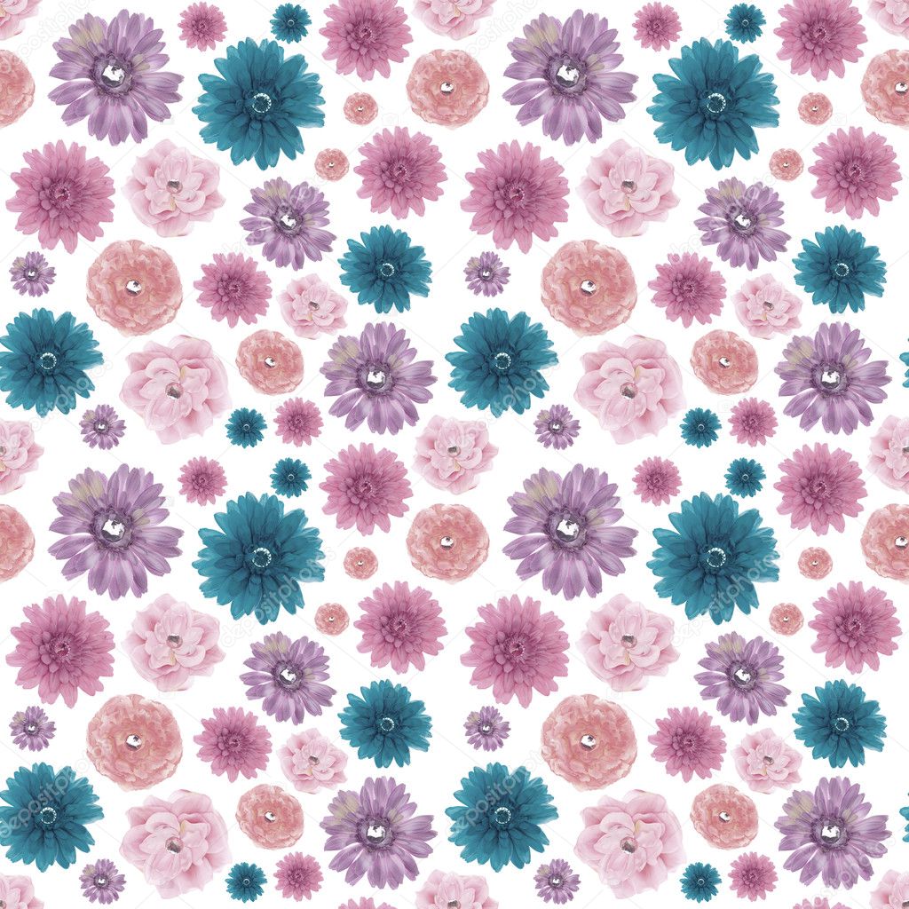 Muted Colors Seamless Flower Background — Stock Photo © brookefuller