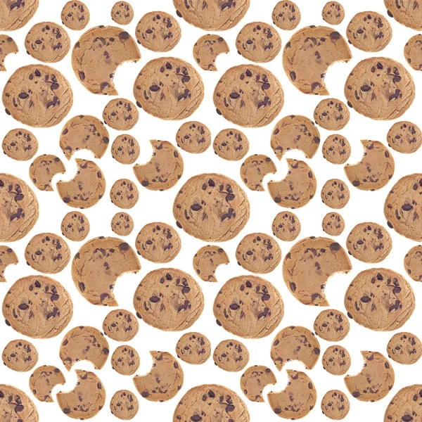 Chocolate chip cookie naadloze achtergrond — Stockfoto