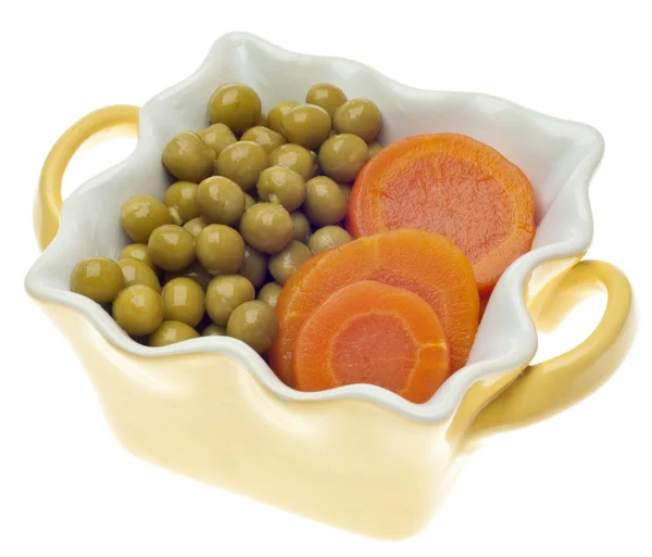 Bowl of Peas and Carrots — Stock Photo, Image