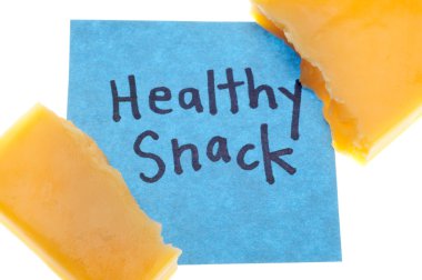 Cheddar Cheese with Healthy Snack Message clipart