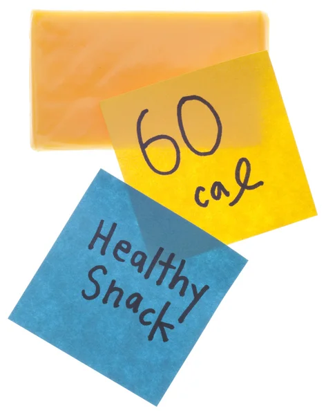 60 calorie gedeelte van cheddarkaas — Stockfoto