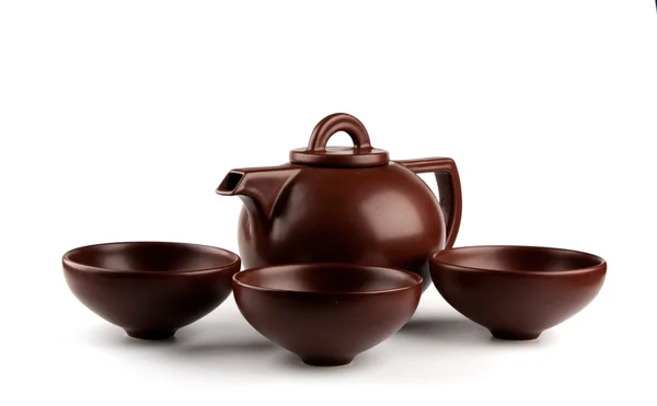 Stoviglie in ceramica marrone — Foto Stock