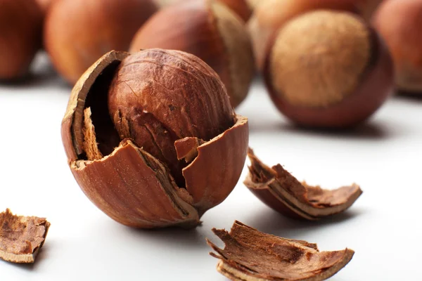 Hazelnuts cracked — Stock Photo, Image