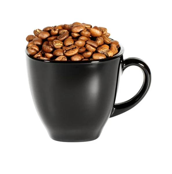 Taza con café de grano — Foto de Stock