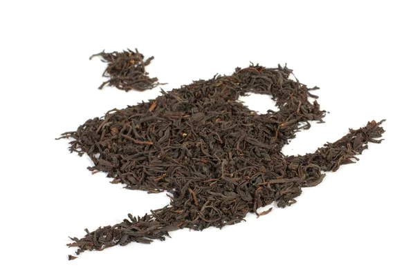 Zwarte thee in mok vorm — Stockfoto