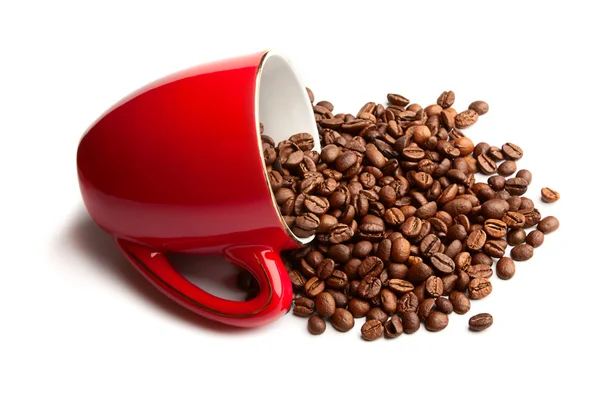 Чашка кофе с зерном — стоковое фото
