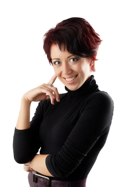 Lachende Kaukasische vrouw — Stockfoto