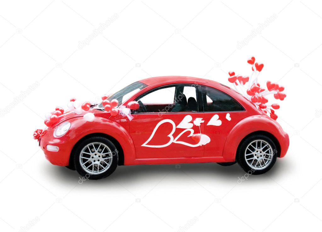 Red car with hearts