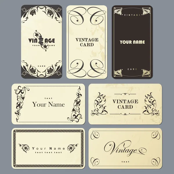 Set di carte vintage . — Vettoriale Stock