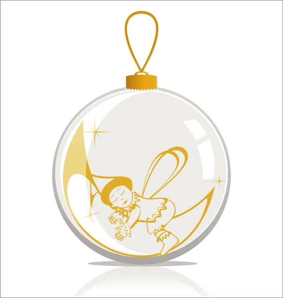 Christmas Angel in New Year ball. — Stock Vector
