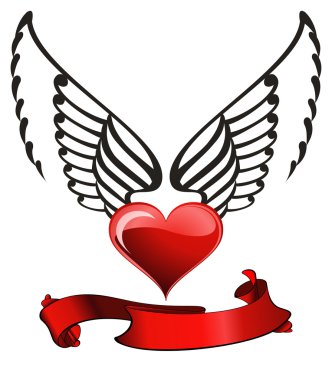 Winged heart clipart