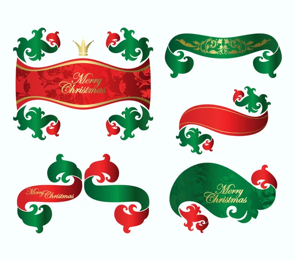 Conjunto de banderas de Navidad — Archivo Imágenes Vectoriales