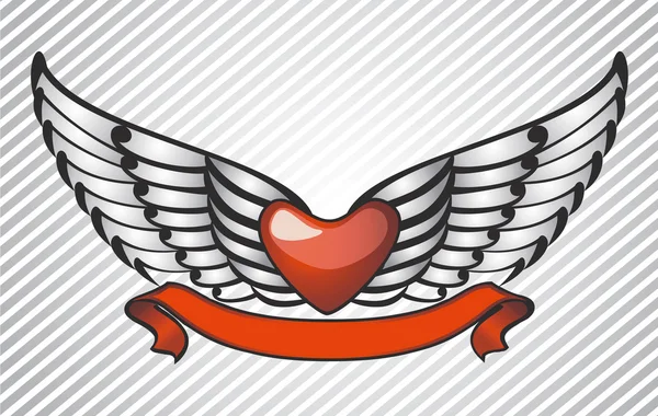 Φτερωτό καρδιά — Διανυσματικό Αρχείο