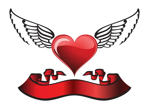 stock vector Winged heart
