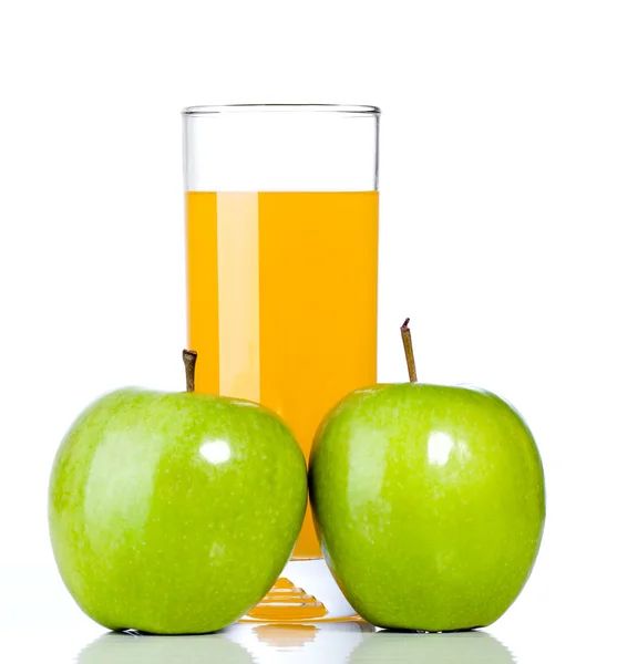 stock image Apple with glass of orange juice