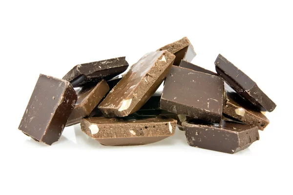 Peças de chocolate — Fotografia de Stock