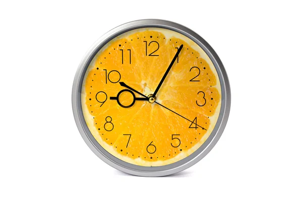 Orange fruit clock. — Stock Photo, Image
