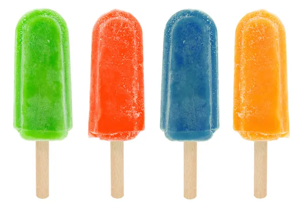 Fyra färgglada popsicles. — Stockfoto