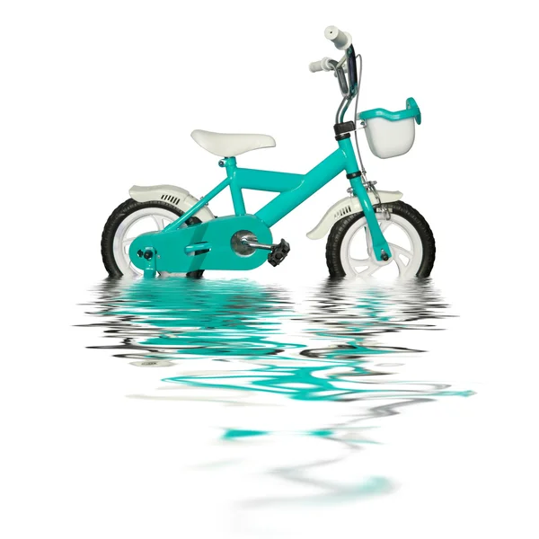 Bicicleta con reflejo de agua . — Foto de Stock