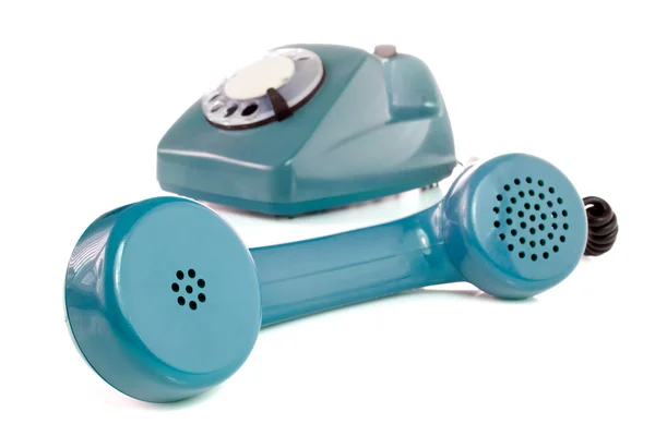 Starý modrý telefon — Stock fotografie