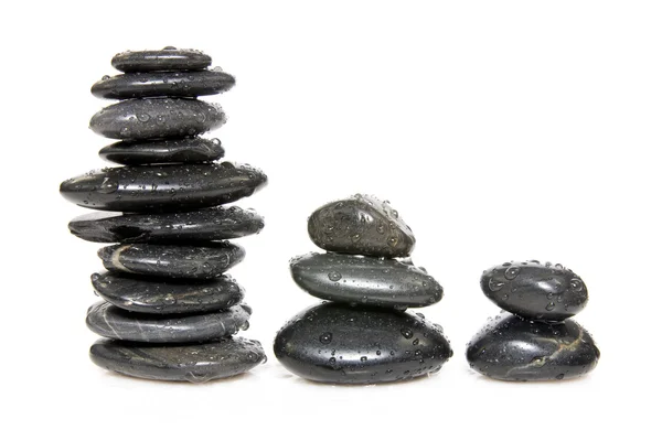 Drei Stapel von Steinen — Stockfoto