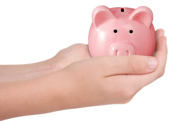 Hands with piggy bank. — Stock Photo, Image