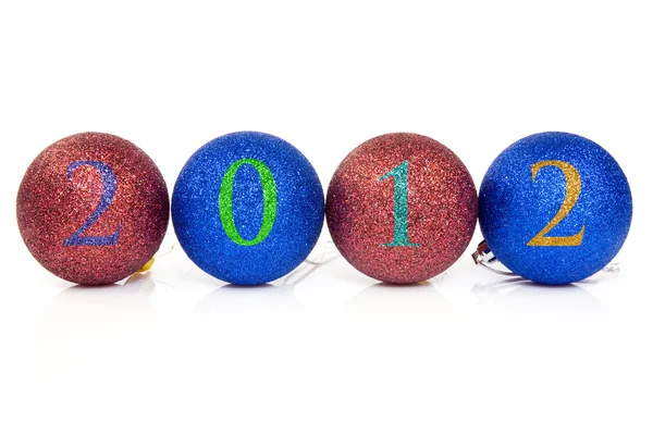 Bolas de Natal, com data de 2012 — Fotografia de Stock