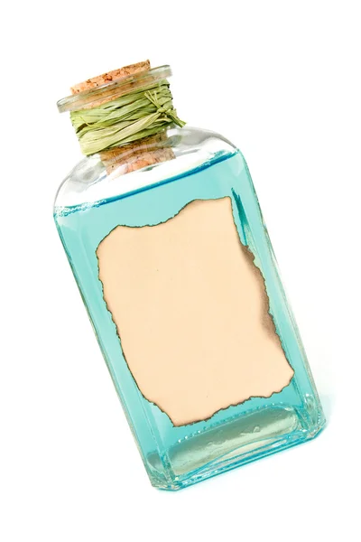 Bottiglia con liquido blu — Foto Stock