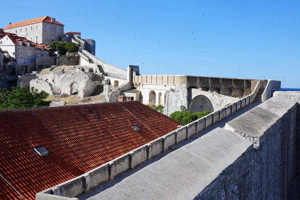 Dubrovnik régi vár falán — Stock Fotó