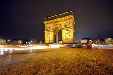 The arc de Triumph at night clipart