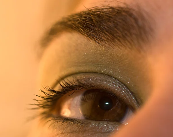 Close up photo of the female eyes — Stock Photo, Image