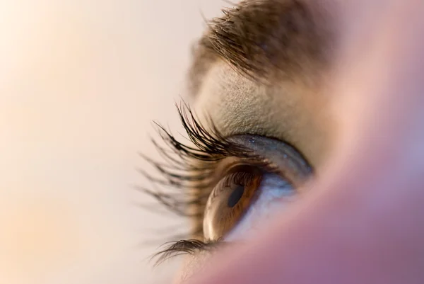 Крупним планом фото жіночих очей Стокове Зображення