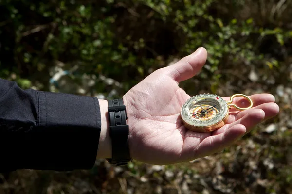 Hand Holding Compass — Stock Photo, Image