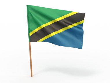 Flag fluttering in the wind. Tanzania clipart