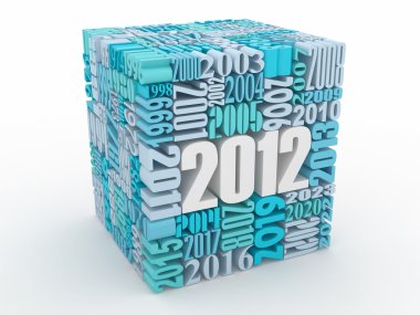 New year 2012. Cube consisting of the numbers clipart